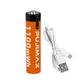 PUJIMAX 1pcs type c 1.5v aaa lithium battery usb c rechargeable batteries 1.5v aaa li ion battery 1100mwh charger with usb cable. 