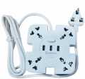 Multi Plug Wire Code 3 USB+6 Power Socket with 2M Cable 3.4A  AC Power Socket UK Plug. 