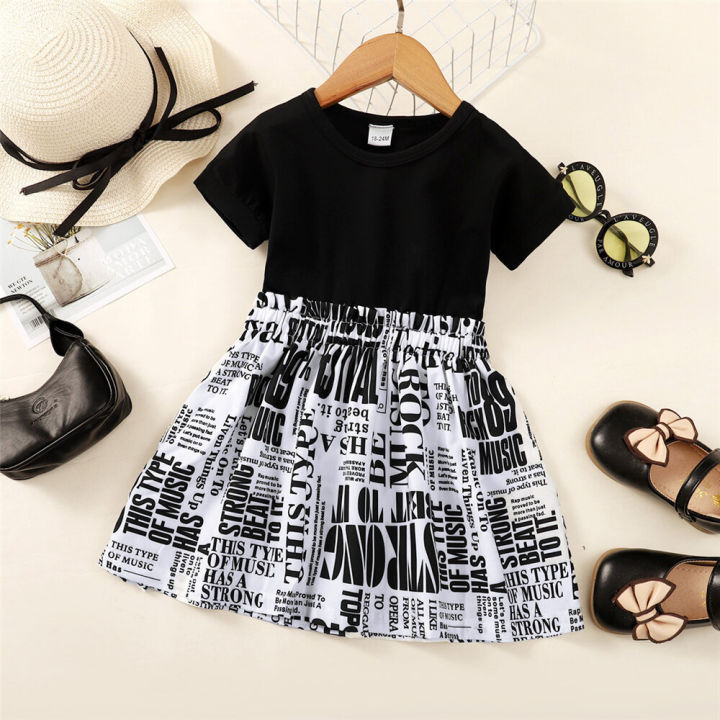 1-6Years Kids Baby Girl Dress Short Sleeve A-Line Summer Lovely