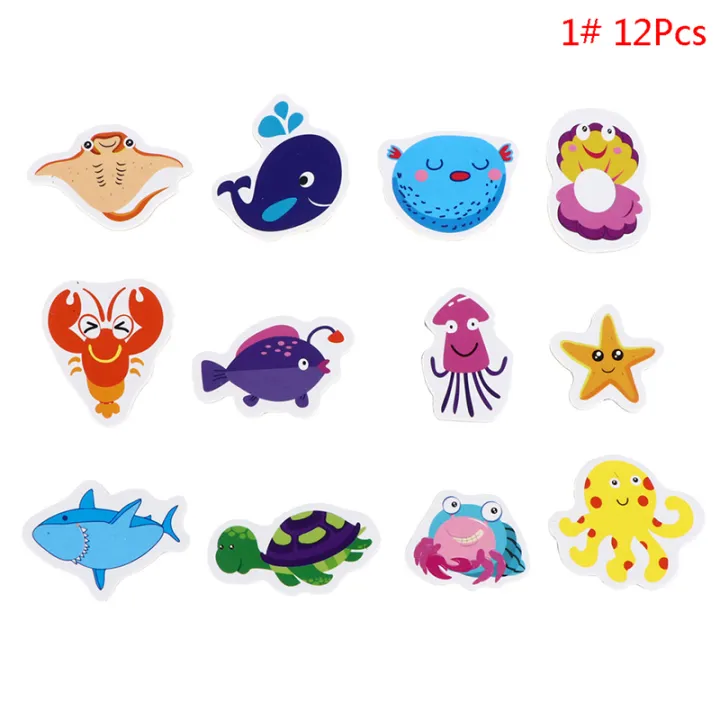12Pcs%20Mix%20Ocean%20Animals%20Wooden%20Fridge%20Magnet%20Creative%20Cartoon%203D%20Stickers%20Toys%20-%20Image%207