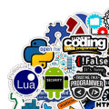 Luggage Stickers Waterproof Multi-patterns Programmer Programming Computer Stickers. 