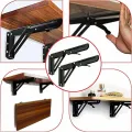 2Pcs 8-14 Inch Folding Shelf Brackets Wall-mounted Heavy Stainless Steel Folding Table Shelves Bracket Work Space Saving Bracket, 2 x Campervan Folding Clip Table Shelf Motorhome Caravan Black Finish Stainless Steel Mini Folding Table Car Accessories. 