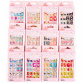 Children Press on Nails,24 Pcs Nails Tips for Kids Acrylic Nails Pre-glue Full Cover Short False Nails Cute Fingernails. 