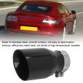 Exhaust Tailpipe 160mm Long Slant Cut Exhaust Tip Black for Auto Emission System. 