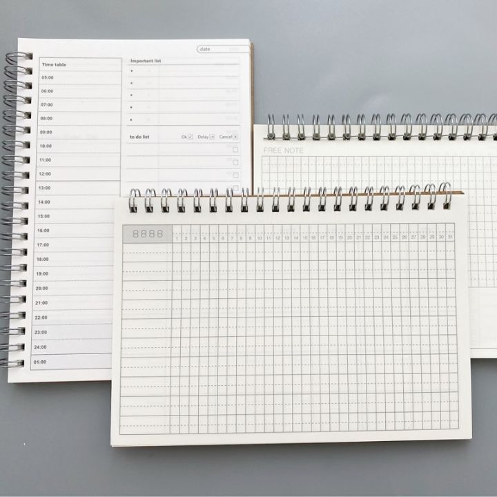 Creative Notebooks Agendas Diary Weekly Monthly Planner For Students Spiral Organizer Book Kraft Schedule Paper Office Supplies