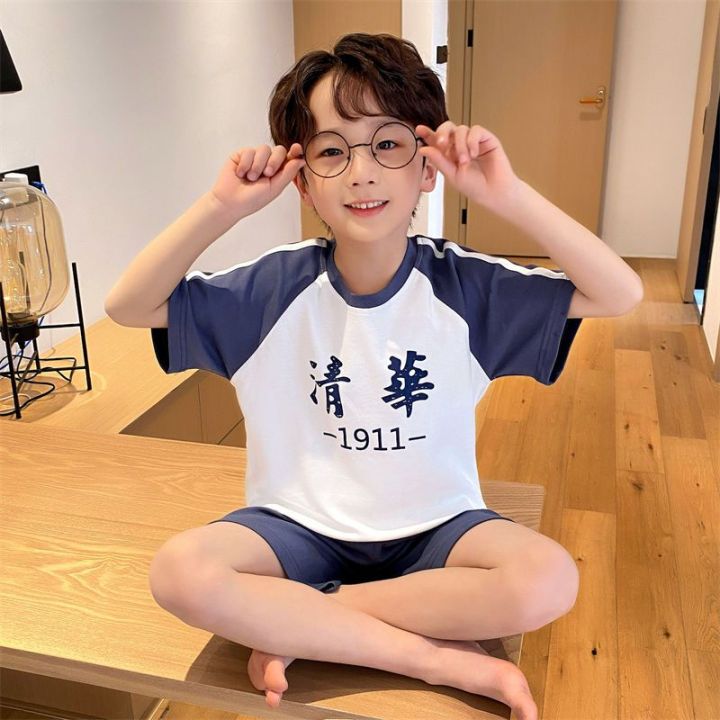 Summer%20Peking%20University%20Pajamas%20Older%20Boys%20Short-Sleeved%20Cotton%20Junior%20High%20School%20Students%20Teenagers%208-12-13-14%20Year-Old%20High%20School%20Student%20Dormitory%20-%20Image%206