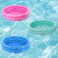 Inflatable 3 Rings Round Swimming Pool Family Children Kids Kid Baby air Home Bath Basin Showering Playing 3 Layer High Quality Product blue pink green-80CM. 