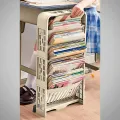 Deskside Bookshelf 5 Tier Book Rack Large Compact Sturdy Storage Bookshelf. 