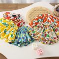Summer Floral Print Girls Skirt Shorts for Children Clothing Skirt-Pants Kids Tutu Shorts Loose Leg Pants Baby Clothes Size 2-6T. 
