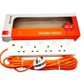 Extension Wire Cord / Orange 3M Length Trailing Socket 13A, 4Way with Individual Switches, Extension Wire Cord Wire Code Multi Plug / Orange / Extension Wire Cord Wire Code Multi Plug. 