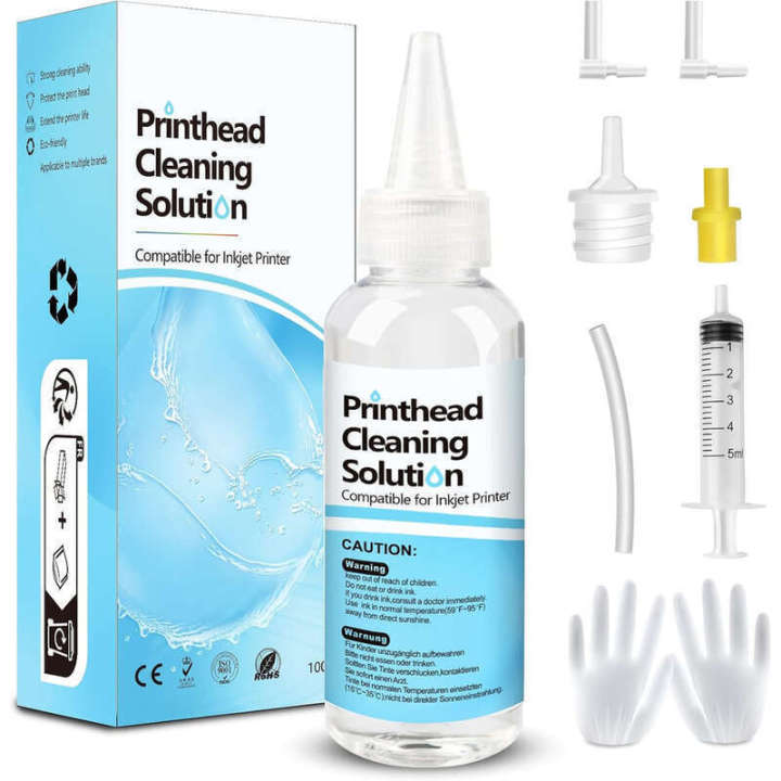 Printhead Kits Epson Ecotank Printers, Printer Cleaner Kit HP, Inkjet Printers Cleaning Solution for Canon Pixma Print Head Liquid Nozzles