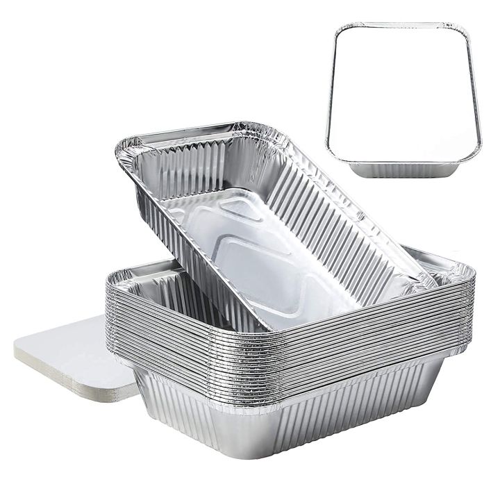 750ml Aluminium Silver Foil Container, Food Container, Food Box, Lunch Box of 750ml, Food Storage Disposable Containers with Lid Pack of 25Pcs / 50pcs