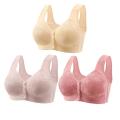 Comfortable Front Closure Bra Easy Wear Supportive Soft Fabric Plus Size Bra Adjustable Non-Wired Full Coverage Bra for Elderly. 