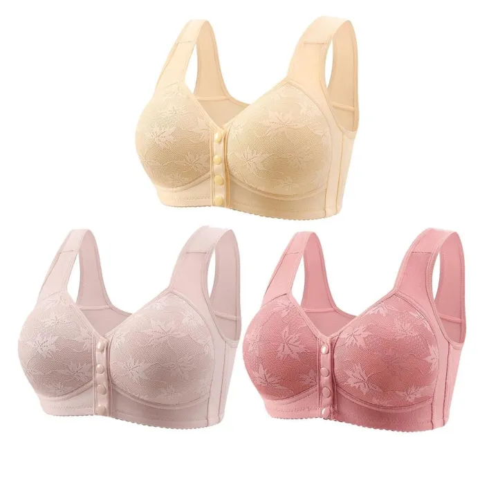 Comfortable%20Front%20Closure%20Bra%20Easy%20Wear%20Supportive%20Soft%20Fabric%20Plus%20Size%20Bra%20Adjustable%20Non-Wired%20Full%20Coverage%20Bra%20for%20Elderly%20-%20Image%203