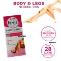 Veet Professional Easy Gel Wax Strips Legs & Body Normal Skin -  8 Strips (4 Double Sided). 