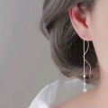 Silver jewelry pure silver 990-sense long star ear lines many stars fresh one-piece delivery. 