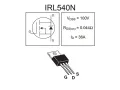 1Pcs IRL540N Power MOSFET TO-220AB. 