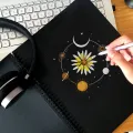 Tropical Blue Arto Hardcover Black Paper Sketch Book Wire O A4 A5 Notebook Drawing For Artists Lukisan Drawing Sketching. 
