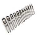 Hollow Leather Hole Punch Set - 12pcs - 1/8"-3/4" - Imperial-Inches. 