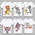 Cat and Mouse Anime Short SleeveTT-shirt Student Male and Female Couple Business Attire Cartoon Clothes Tom Jerry Clothes Summer. 