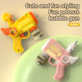 【HOT】 Handheld Fully Automatic Yellow Duck Bubble Machine Children's Toy Bubble Gun Toy Without Battery And Bubble Water. 