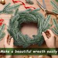 5Pcs Artificial Greenery Pine Leaves / Artificial Artificial Plant Snowy Twigs Frosted Pines / Artificial Pine Branches / Home Living Room Desktop Decorations / DIY Xmas Garland Party Decor. 