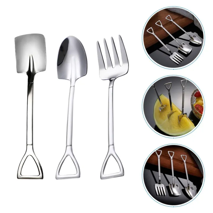 Watermelon Spoon Fork Baby Metal Children Tableware Fruit Accessories Adorable Toddler Stainless Steel