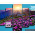 Five (5)Pieces Modern HD Printed Home Decor Wall Art Picture Frame. 