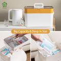 【BestGO】Portable Double-layer Medicine Box Flip Lid Emergency Case for Home and Car Medication First Aid Box Large Capacity. 