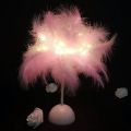 Bedside Table Lamp Feather LED Living Room Bedroom Wedding DIY Desk Light Decor. 