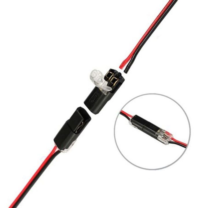 Led Wire Terminals 10Pcs 2Pin Quick Pluggable Splice Electrical Cable Wire Connector Crimp ...
