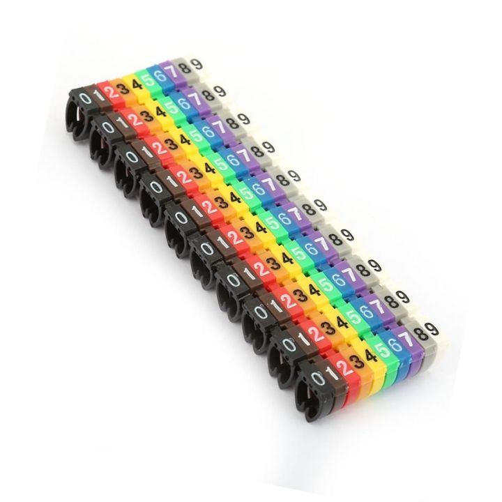 100 PCS Boxed clamp-on Wire Markers 0-9 Coded Color Coded Cable Marker ...