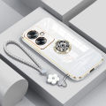 A79 5G Case Luxury Diamond Ring Cover For OPPO A79 5G A93 A38 4G Realme C33 C35 C55 Phone Case With Lanyard Plating Case A 79. 