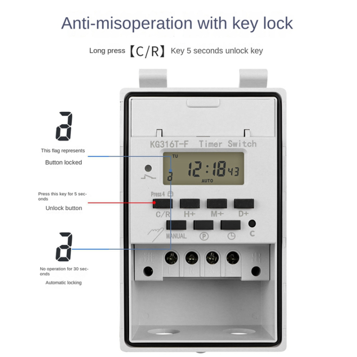 1 Piece Automatic Digital Timer Switch Relay Programmable Timer ...