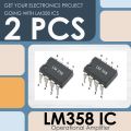 2 Pcs of LM358  LM 358 IC, DIP-8 amp Package, Dual Operational Amplifier Dual op-amp. 