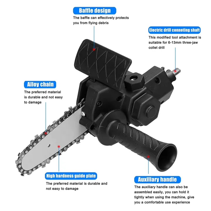 Electric%20Drill%20Converter%20Into%20Electric%20Saw%20with%204%20Inch%20Chain%20Mini%20Handheld%20Chain%20Saw%20Conversion%20Bracket%20Black%20-%20Image%205