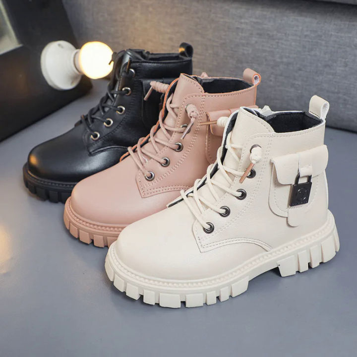 Children leather boots girls Autumn Winter new casual comfortable