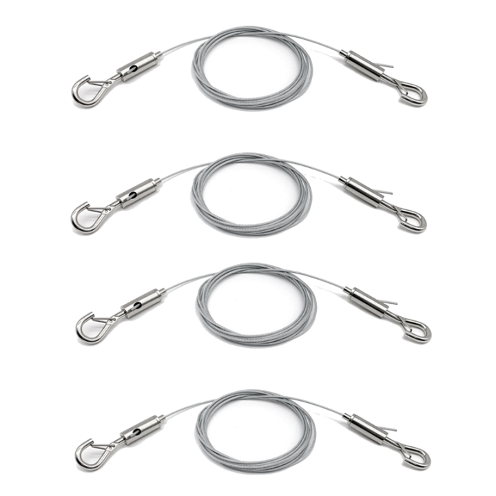 4 Pack Adjustable Picture Hanging Wire Heavy Duty Supports 50 Lbs Hanging Hardware, 2M x 1.5mm Stainless Steel Wire Rope