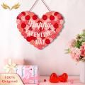 SuperRide Valentine Day Door Decoration Valentine's Day Door Sign Romantic Front Door Hanging Ornament with Red Heart Pattern Happy Valentine's Day Letter Printed Wall Wreath Decor 14 February Decoration Love. 