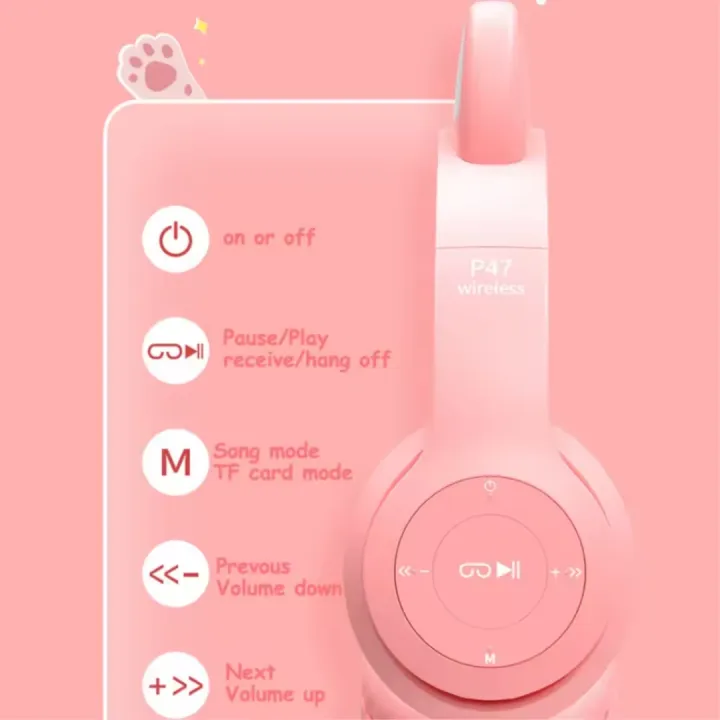 P47M%20Foldable%20Cute%20Cat%20Ear%20Headset%20LED%20Lights%20Glowing%20Headphones%20Earphone%20Universal%20-%20Image%202