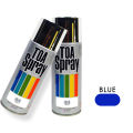 Toa spay paint blue. 