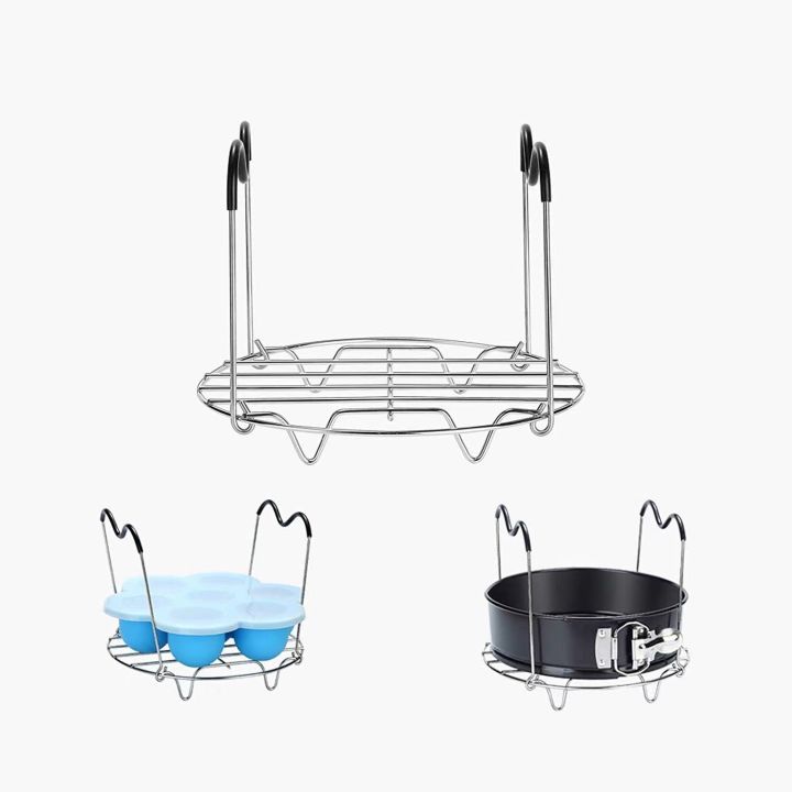 With Silicone Portable Steamer Stainless Steel with Handle Supplementary Food Box Insulation Bracket Pressure Cooker Iron Pot Steamer Steamer Steaming Rack