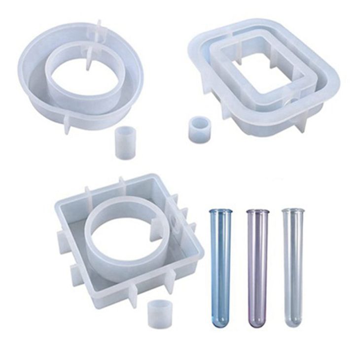 Test Tube Vase Resin Mold Set Flower Pot Hydroponic Cylinder Epoxy ...