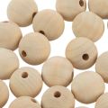 30x Natural Ball Wood Spacer Beads 25mm(1inch) -Jewellery Making Findings,DIY Crafts Wood Color. 