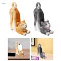 Cat Figurine Phone Resin Kitten Statue Desktop Ornament for Office Tabletop Bedroom. 