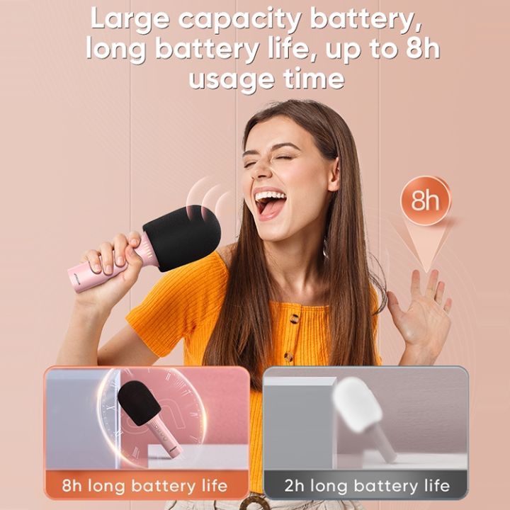 JOYROOM%20JR-MC5%20Handheld%20Microphone%20with%20Speaker%20Wireless%20Microphone%20Audio%20With%204%20Sound%20Modes%20and%208%20Hours%20Singing%20-%20Image%202