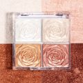 4-Shade Highlighter Palette, All-in-One Eyeshadow, Blush, Contour, And Illuminator, Long-Lasting Natural Shimmer Glitter Finish For Music Festival. 