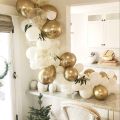 White and Gold Balloon Garland Kit, 60PCS Balloon Garland Including White, Latex Gold & Confetti Balloons Decorations Backdrop Ideal for Wedding Birthday Baby Shower Bridal Party Decorations. 
