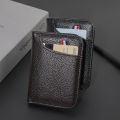 Men Minimalist Slim Card Holder PU Leather Card Wallet Slim Line Thin Mini Small Card Holder. 