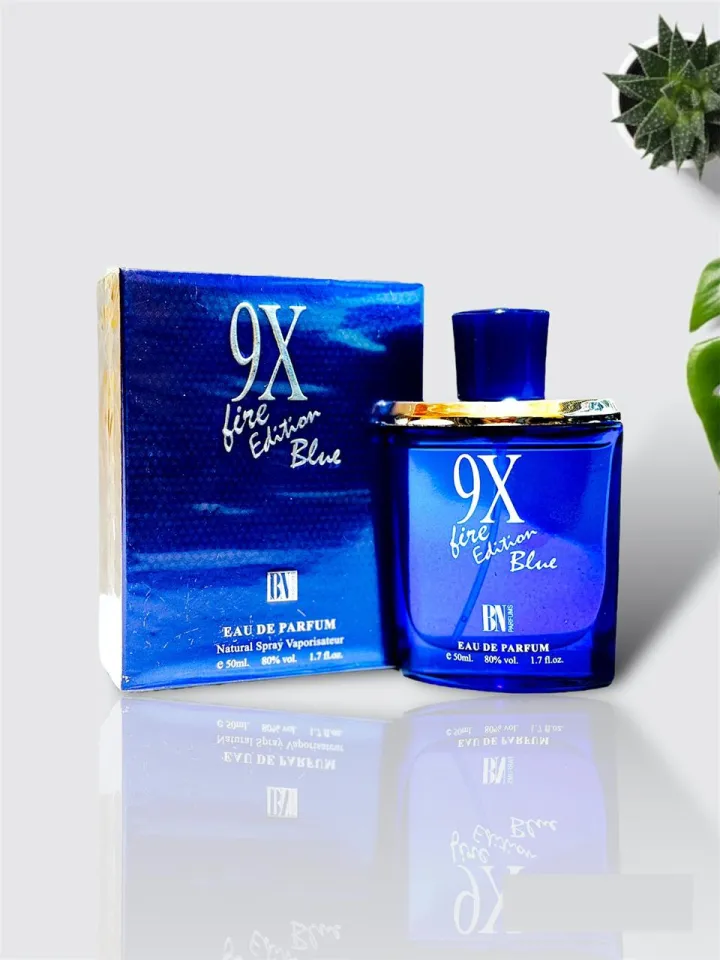 9x Fire Edition Perfume Blue 50ml- Long Lasting Eau De Parfum BN